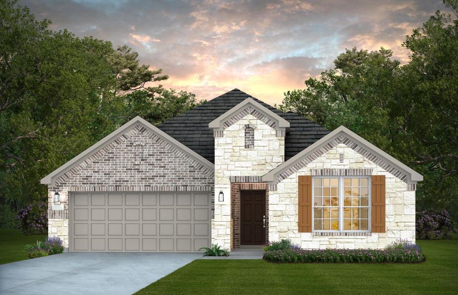 Representative exterior photo of a completed home built from the Dayton by Pulte Homes in Davis Ranch, San Antonio, TX (Image 17).