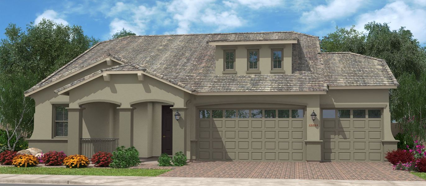 Representative exterior photo of a completed home built from the Rockaway Super Garage w/Loft by Fulton Homes in Sonoma Coast, San Tan Valley, AZ (Image 4).