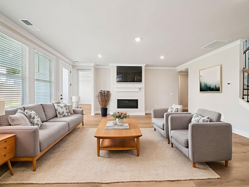 Furnished interior view inside a new home in Vines at Mill Creek - Legacy Series, Braselton (Image 3).