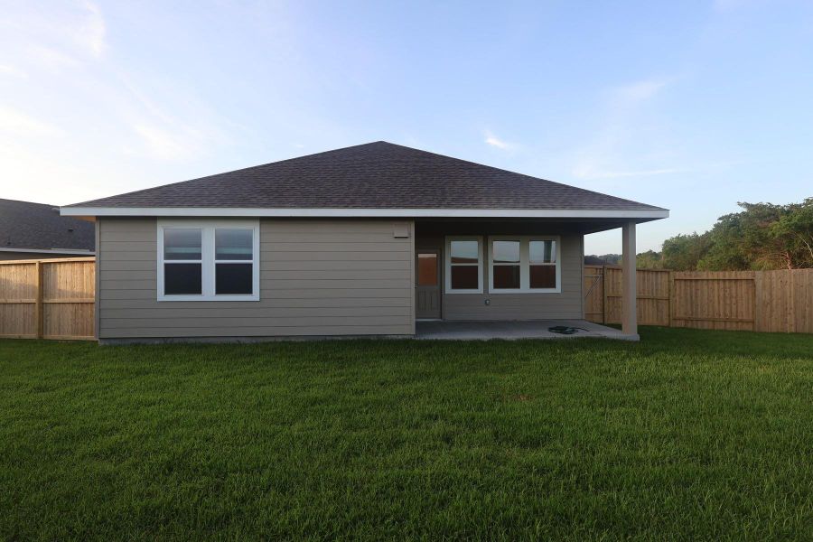 Backyard with covered patio
