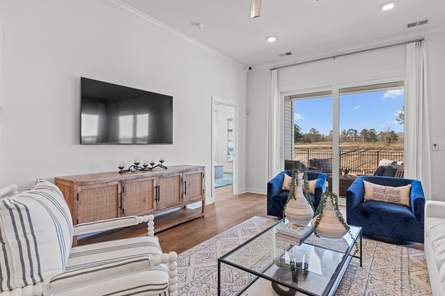 Representative furnished interior of a home built from the The Longboard by Chesapeake Homes in Coastal Club of the Carolinas, Calabash (Image 22).