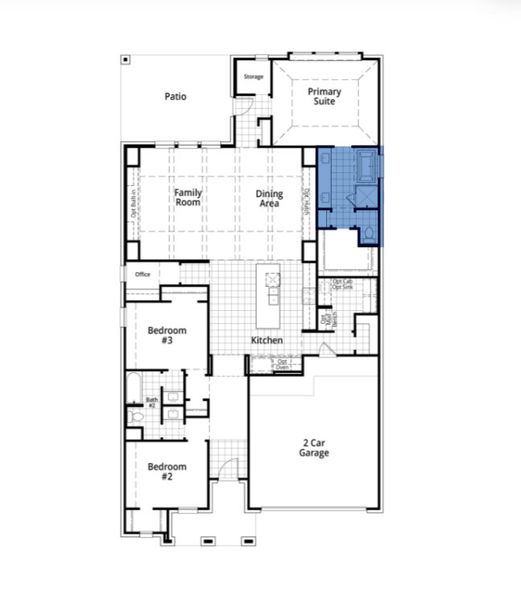 2D floor plan layout for the Alton by Highland Homes in Ramble, Celina, TX (Image 5).