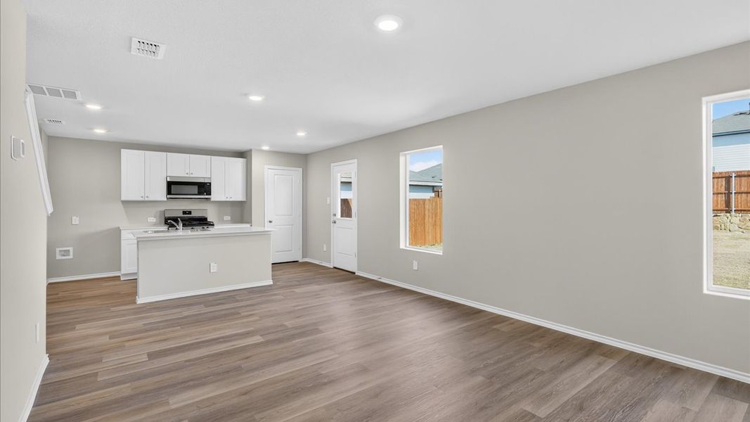 Representative unfurnished interior of a home built from the Davis by D.R. Horton in Hickory Grove, Krum (Image 9). Representative unfurnished interior of a home built from the Davis by D.R. Horton in Hickory Grove, Krum (Image 9).