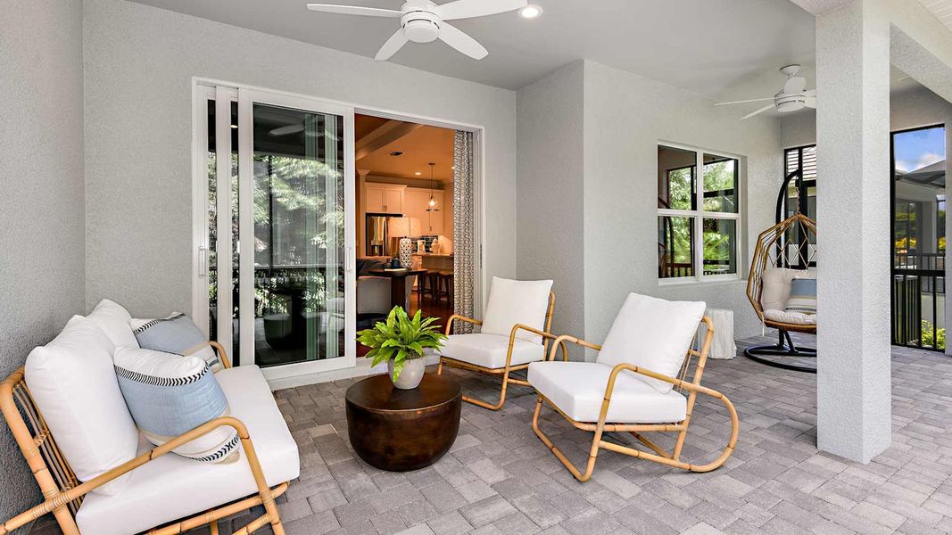 Exterior details and patio area of a home in Windward, Lakewood Ranch (Image 3). Exterior details and patio area of a home in Windward, Lakewood Ranch (Image 3).
