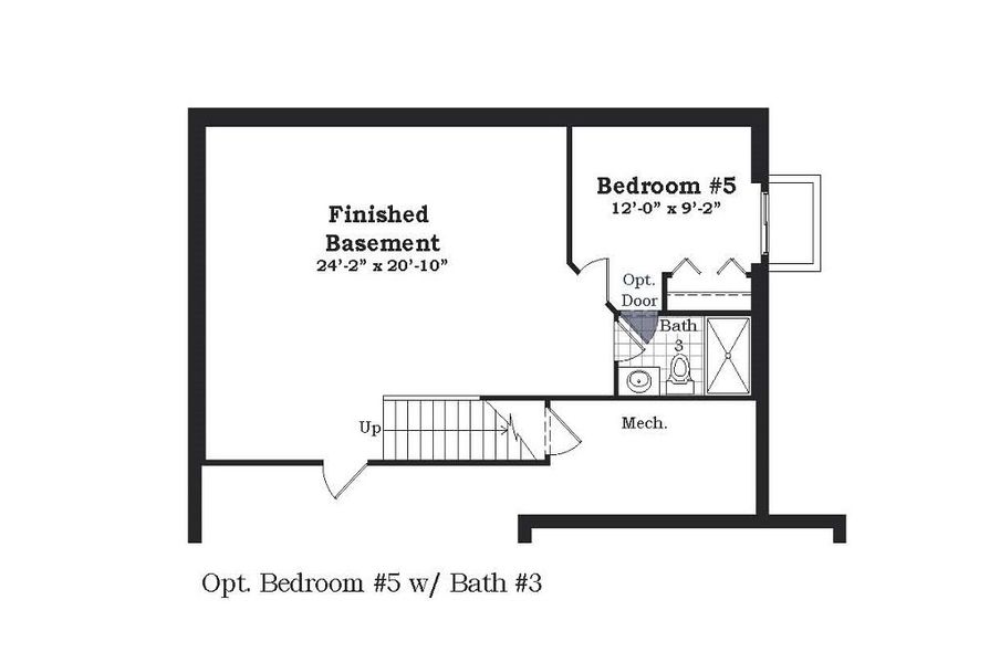 2D floor plan layout for the The Hartland by Norfolk Homes in Coronado Estates, Jackson, MI (Image 32).