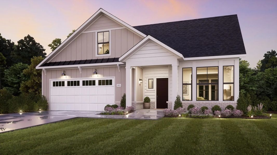Front exterior of a home in the The Courtyards by The Manor community, located in Alpharetta, GA (Image 8).