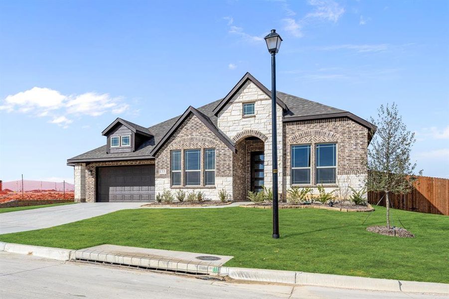 Front exterior of a new home in Arcadia Trails Classic 60, Balch Springs, TX, highlighting curb appeal (Image 20).