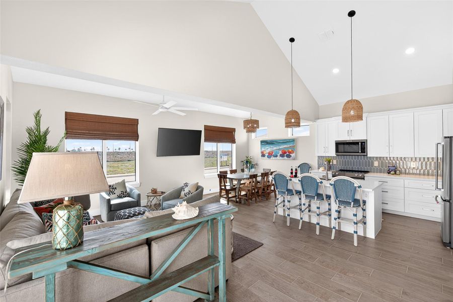 Furnished interior view inside a new home in , Port Aransas (Image 15).