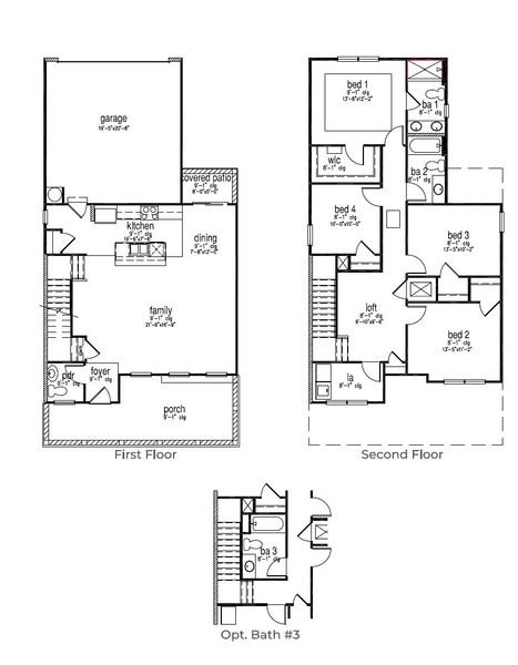 2D floor plan layout for the Poplar by D.R. Horton in Altama, Brunswick, GA (Image 3). 2D floor plan layout for the Poplar by D.R. Horton in Altama, Brunswick, GA (Image 3).
