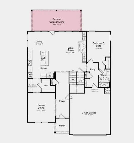 2D floor plan layout of this home in Reserve at Hickory Walk, Kennesaw, GA (Image 5).