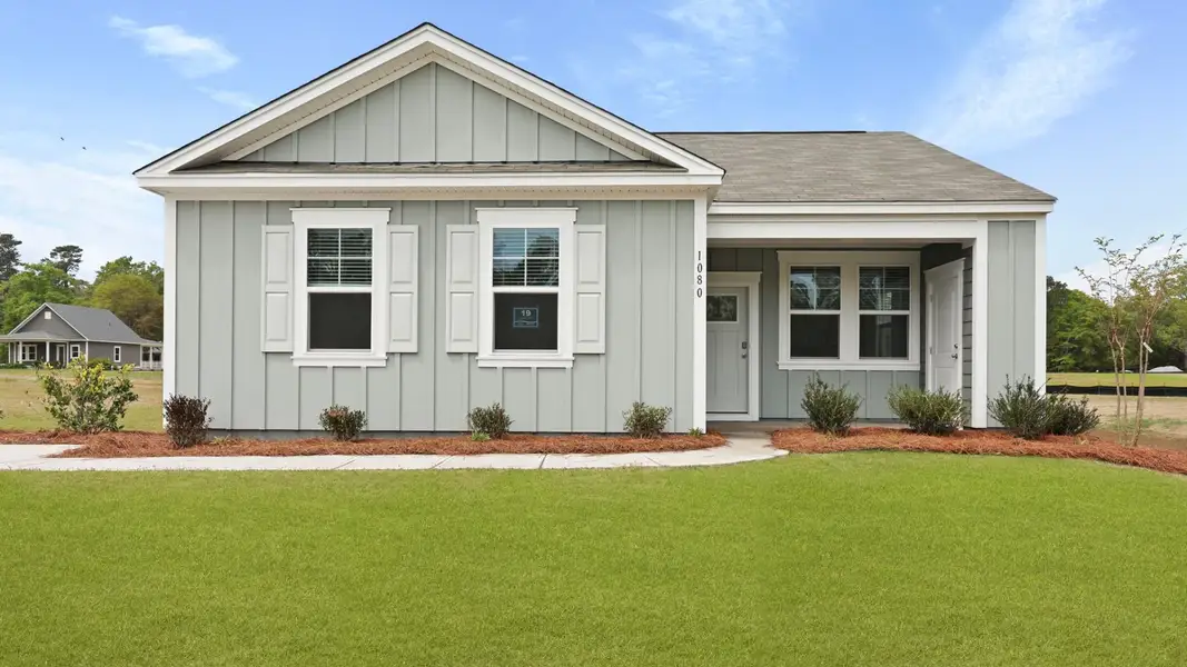 Front exterior of a new home in North Shore, Summerton, SC, highlighting curb appeal (Image 2).