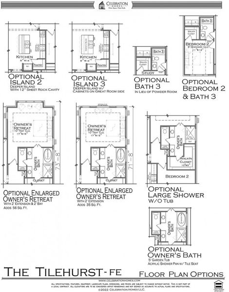 2D floor plan layout for the Tilehurst by Celebration Homes in Harvest Point, Spring Hill, TN (Image 6).