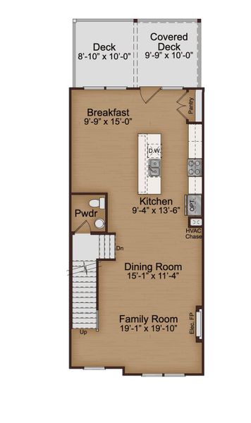 2D floor plan layout of this home in Towns at Enclave, Lawrenceville, GA (Image 5).