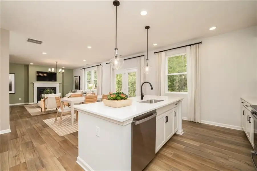Furnished interior view inside a new home in Croftside Single Family Homes, Powder Springs (Image 18). Furnished interior view inside a new home in Croftside Single Family Homes, Powder Springs (Image 18).