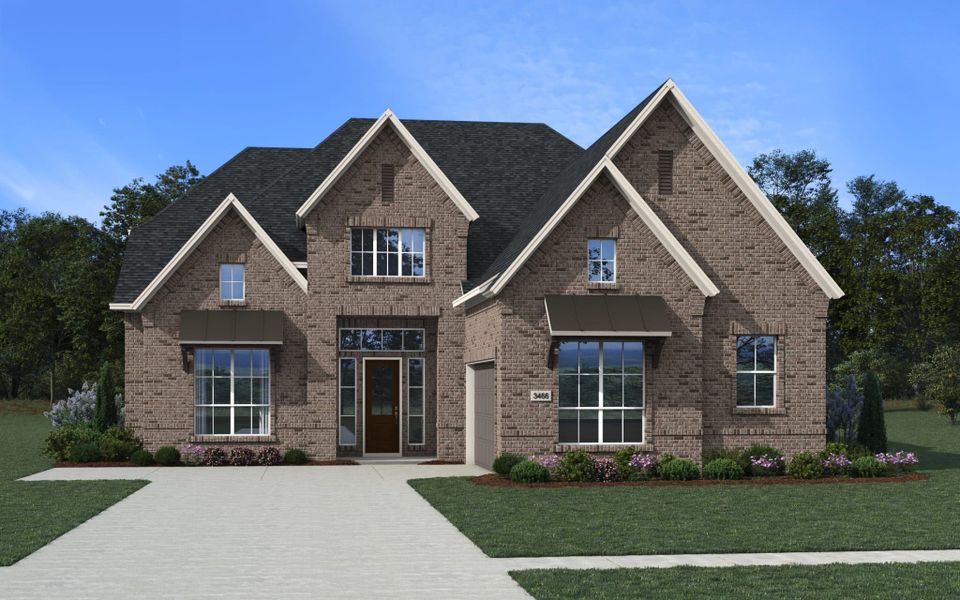 Representative exterior photo of a completed home built from the Winslow – 65′ Lot by Chesmar Homes in Lakes of Cane Island, Katy, TX (Image 3).