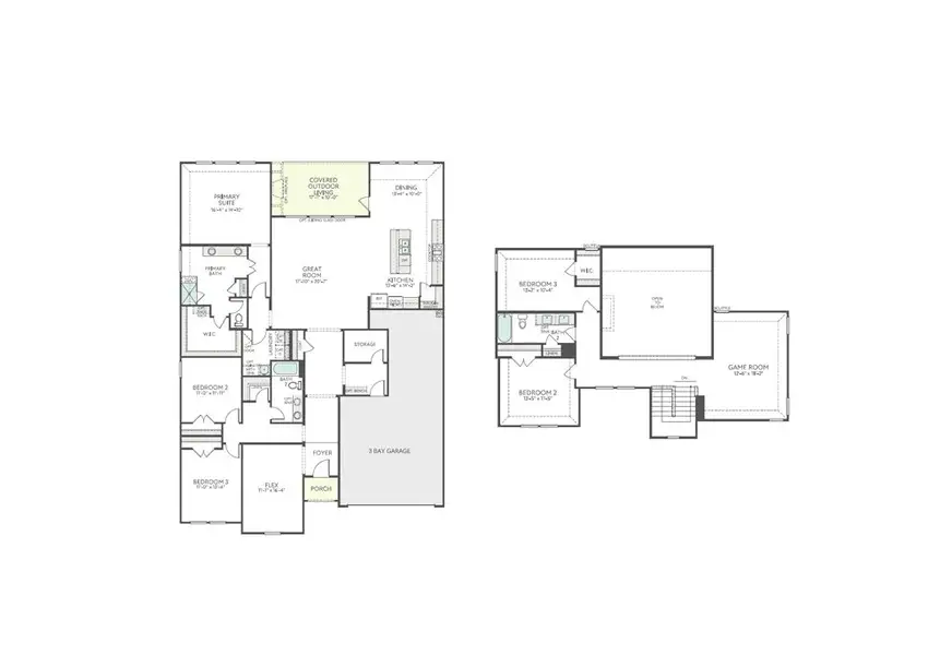 2D floor plan layout for the Davis by Tri Pointe Homes in LaPrelle, Haslet, TX (Image 3).