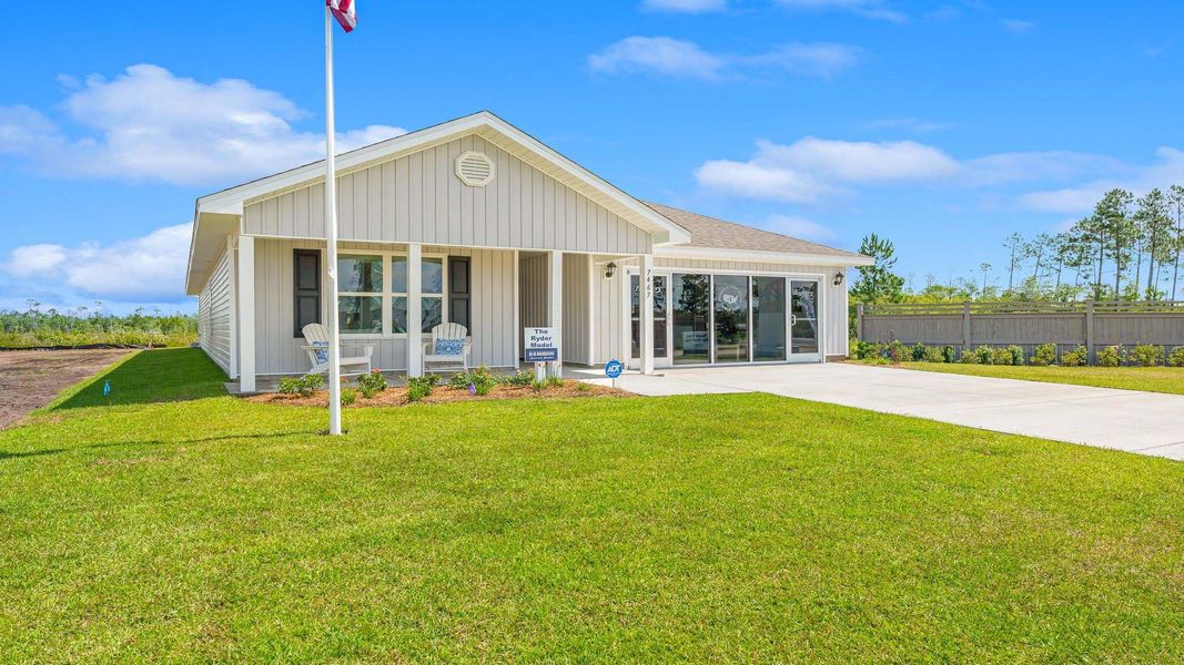 Representative exterior photo of a completed home built from the The Ryder by D.R. Horton in Morningside, Panama City, FL (Image 2). Representative exterior photo of a completed home built from the The Ryder by D.R. Horton in Morningside, Panama City, FL (Image 2).