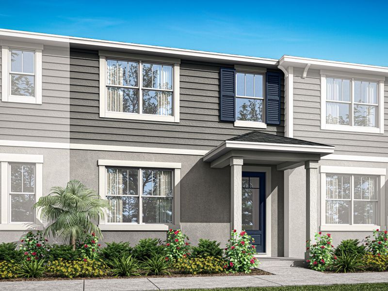 Representative exterior photo of a completed home built from the Aurora by Mattamy Homes in Meridian Parks, Orlando, FL (Image 1). Representative exterior photo of a completed home built from the Aurora by Mattamy Homes in Meridian Parks, Orlando, FL (Image 1).