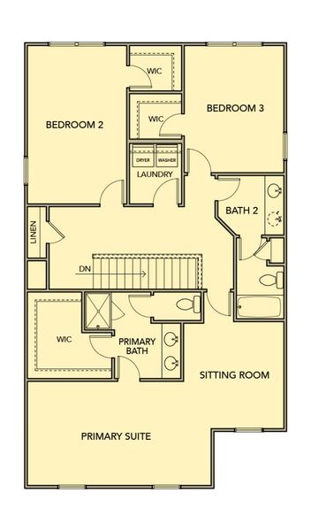 2D floor plan layout for the Wisteria – Townhome by Kerley Family Homes in Park Center Pointe, Austell, GA (Image 4).