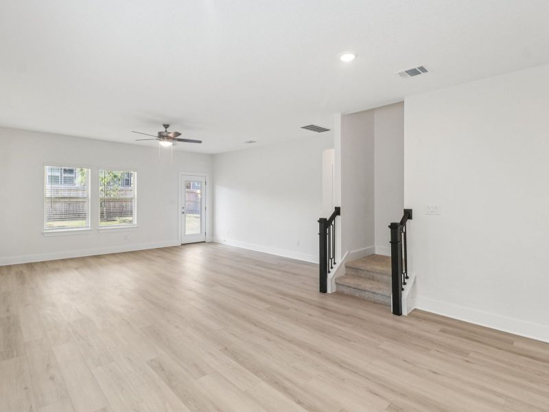 Living room in the Matador floorplan at a Meritage Homes community. Living room in the Matador floorplan at a Meritage Homes community.