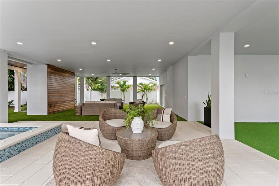 Exterior details and patio area of a home in , Tampa (Image 24).