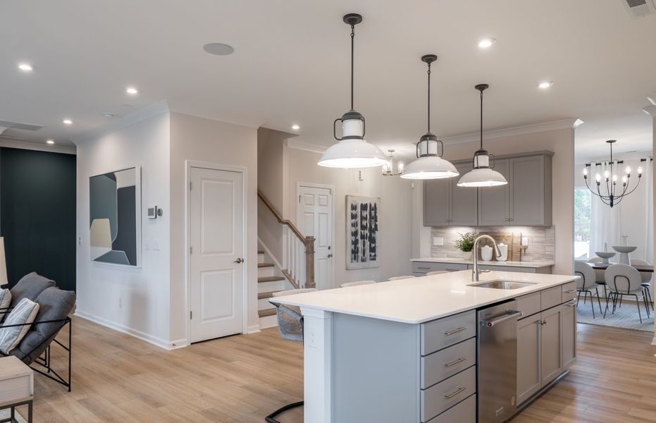 Furnished interior view inside a new home in Stewarts Landing, Charlotte (Image 3).
