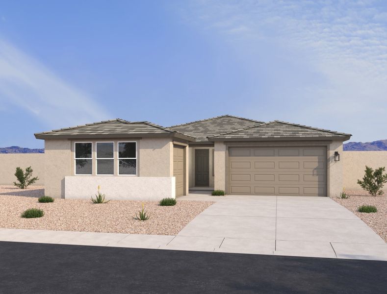 Modern Desert exterior elevation rendering