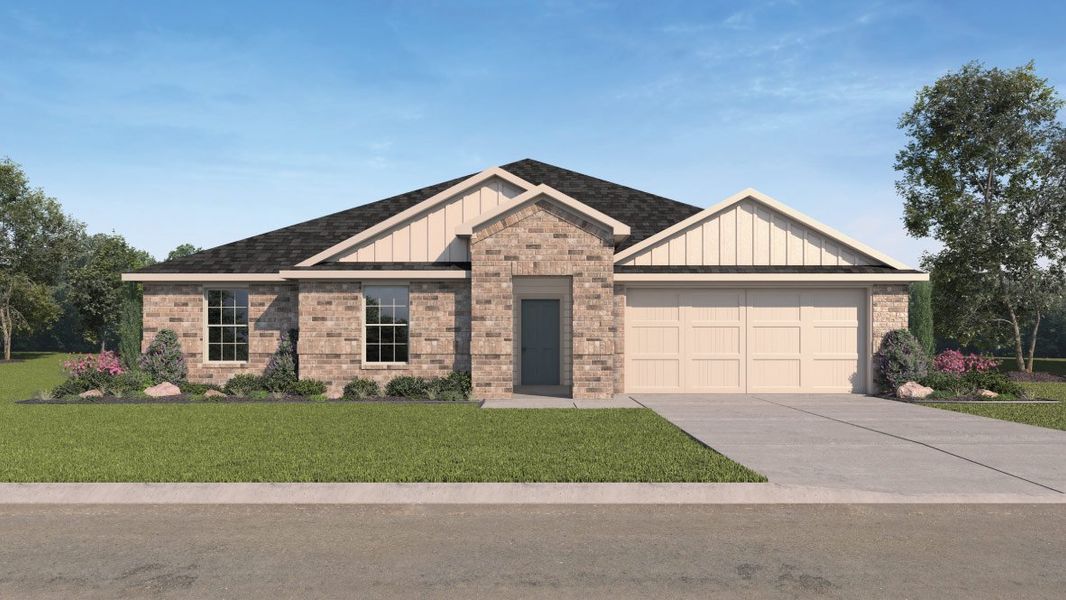 Representative exterior photo of a completed home built from the The Holden by D.R. Horton in Rosenbusch Ranch, Leander, TX (Image 11). Representative exterior photo of a completed home built from the The Holden by D.R. Horton in Rosenbusch Ranch, Leander, TX (Image 11).