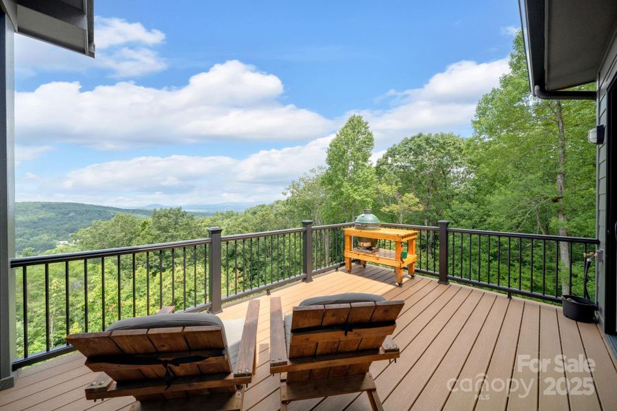Main deck overlooking mountains & downtown Hendersonville