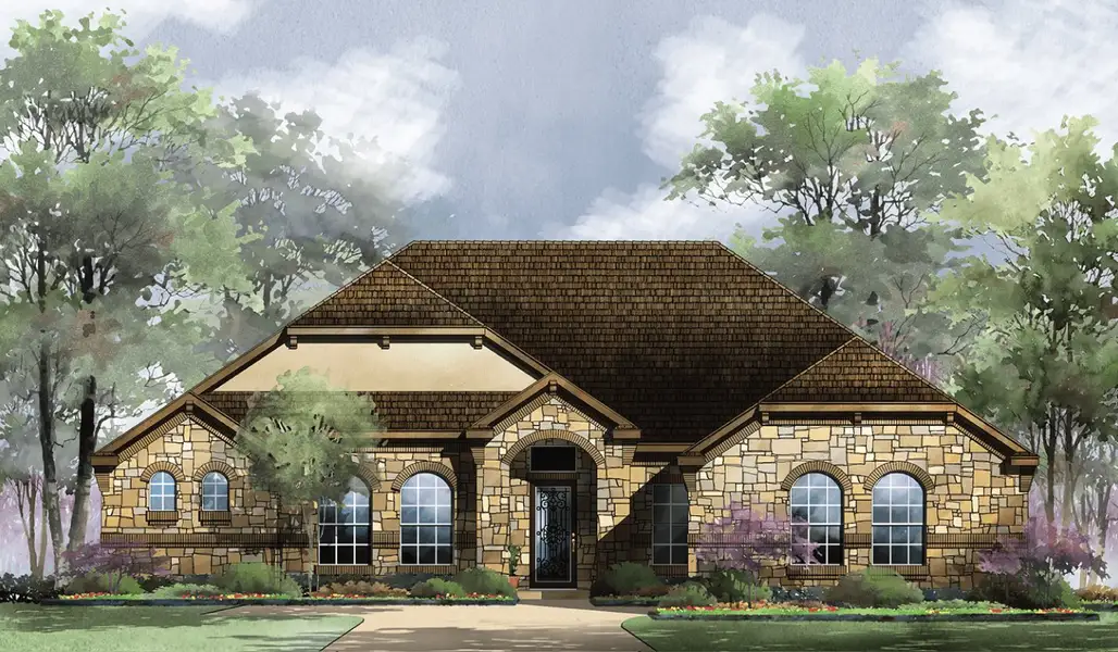 Calais Floor Plan in Belle Oaks, Bulverde | Sitterle Homes Elevation B