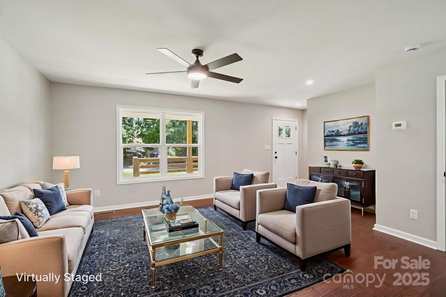 Virtually staged Living Room