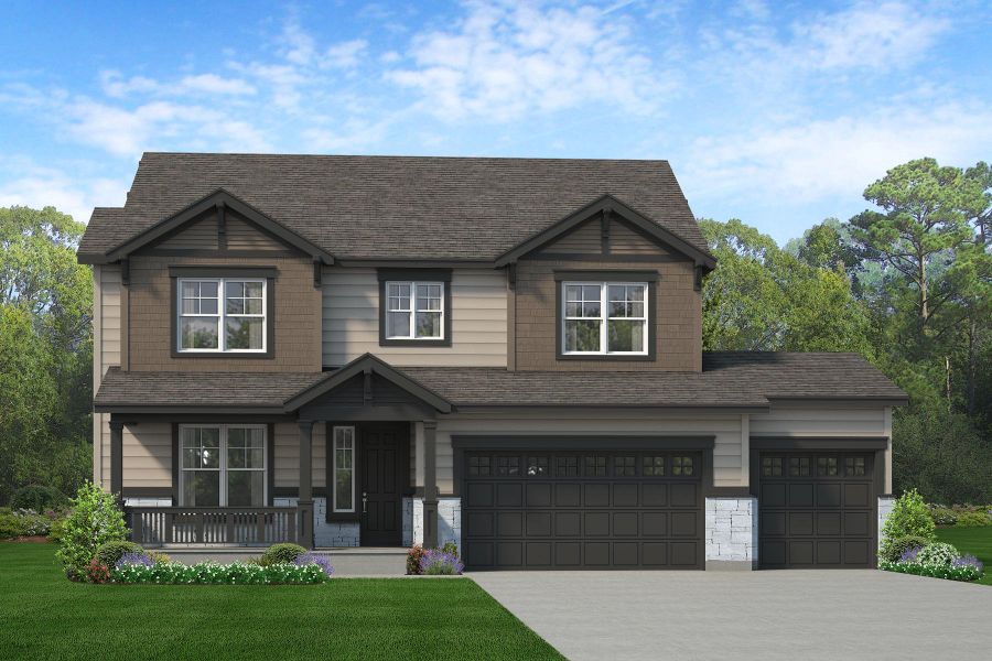 Representative exterior photo of a completed home built from the Gunnison by Risewell Homes in Cherry Meadows, Brighton, CO (Image 9).