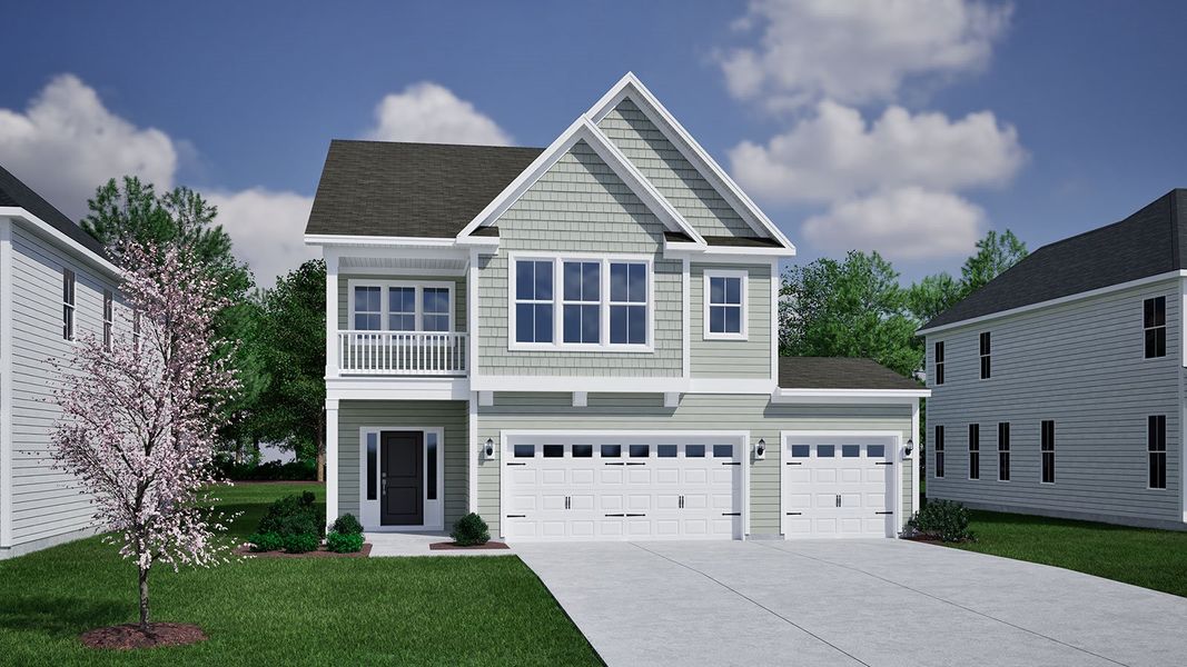 Representative exterior photo of a completed home built from the Cameron - Vanguard Collection by Mungo Homes in Porter Ridge, Elgin, SC (Image 12).
