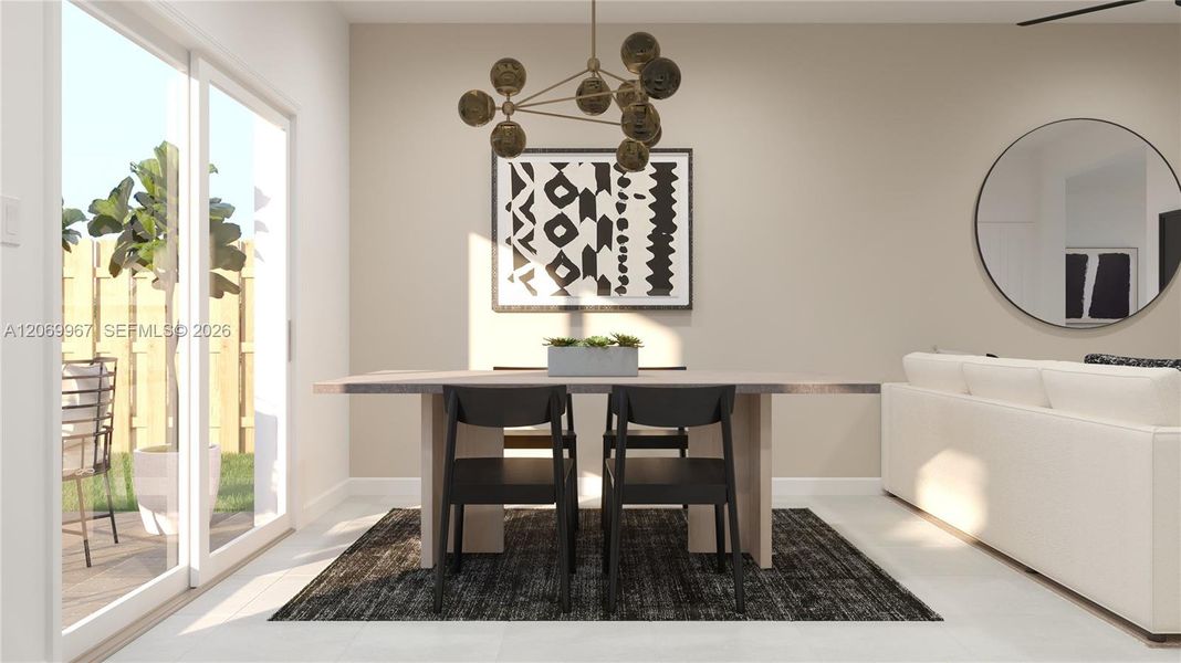 Furnished interior view inside a new home in Breezewood, Miami (Image 6).