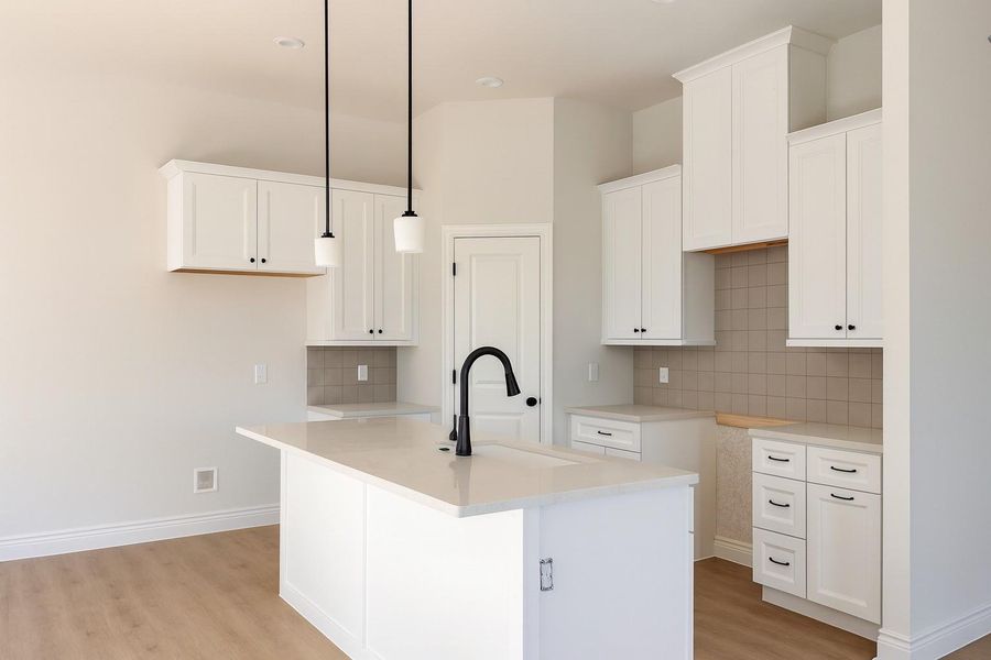 Soft close cabinetry, undercounter lighting, cabinet panelling, and a built-in trash pullout! Soft close cabinetry, undercounter lighting, cabinet panelling, and a built-in trash pullout!