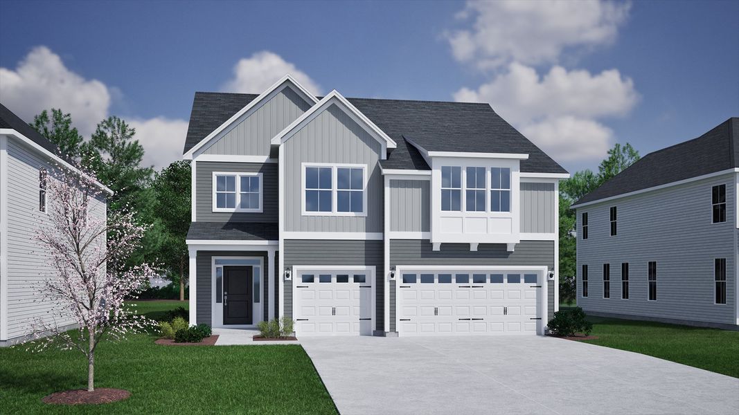 Representative exterior photo of a completed home built from the Saluda II - Vanguard Collection by Mungo Homes in Scotts Hill Village, Wilmington, NC (Image 11).