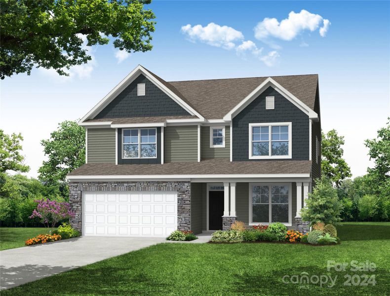 Homesite 594 features a Davidson C floorplan with front load garage.