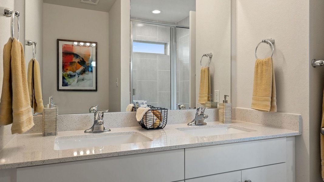 Furnished interior view inside a new home in Saddle Creek Twinhomes, Georgetown (Image 9). Furnished interior view inside a new home in Saddle Creek Twinhomes, Georgetown (Image 9).