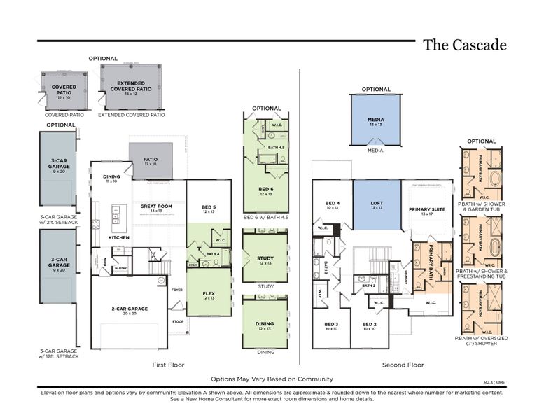 The Cascade with Optional 3-Car Garage (R2.3)