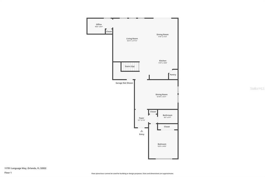 2D floor plan layout of this home in , Orlando, FL (Image 3).