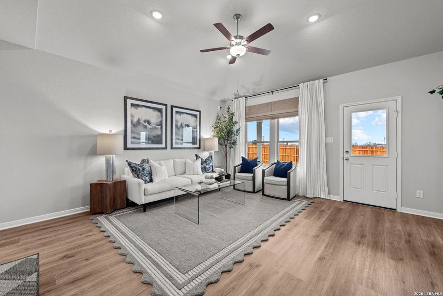 Furnished interior view inside a new home in Meadows at Clear Springs, New Braunfels (Image 9). Furnished interior view inside a new home in Meadows at Clear Springs, New Braunfels (Image 9).