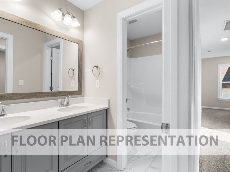 Secondary Bathroom | Bradford II Plan by Ivey Homes