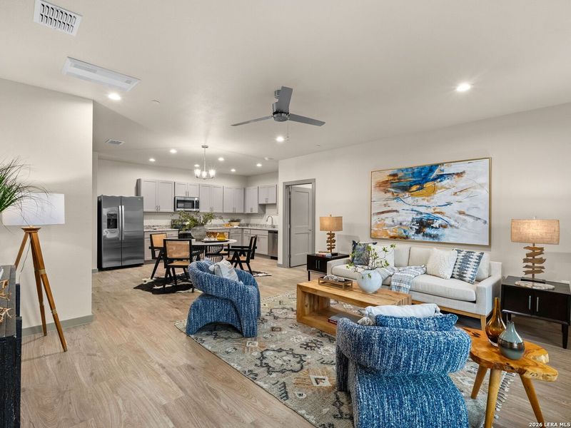 Furnished interior view inside a new home in , New Braunfels (Image 5).