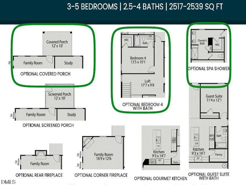 2D floor plan layout of this home in Gregory Village, Lillington, NC (Image 3).