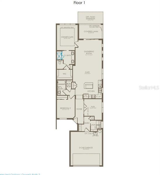 2D floor plan layout of this home in Del Webb Sunbridge, St. Cloud, FL (Image 4).