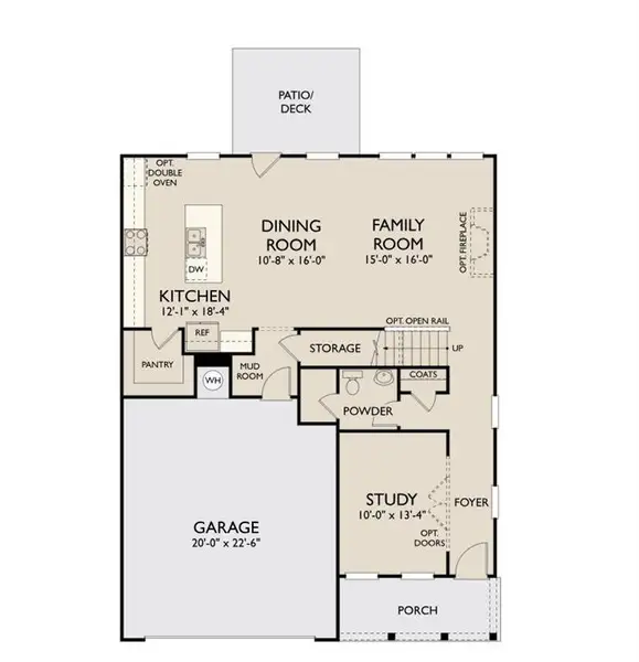 2D floor plan layout of this home in The Estates at Casteel, Bethlehem, GA (Image 3).