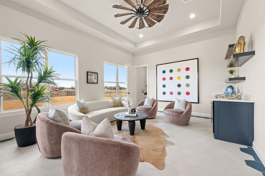 Furnished interior view inside a new home in , Pelican Bay (Image 13).