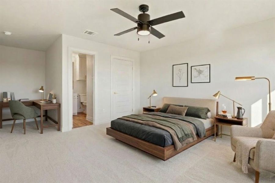 Virtually staged bedroom