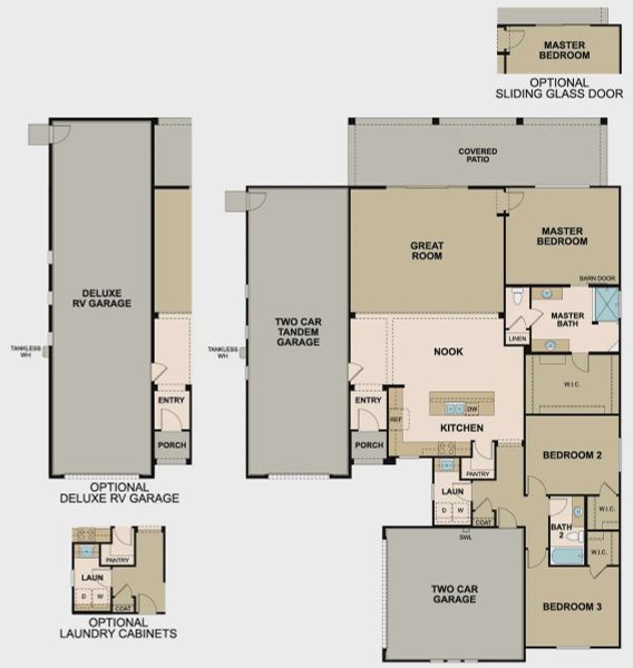 2D floor plan layout of this home in Las Barrancas, Yuma, AZ (Image 5).