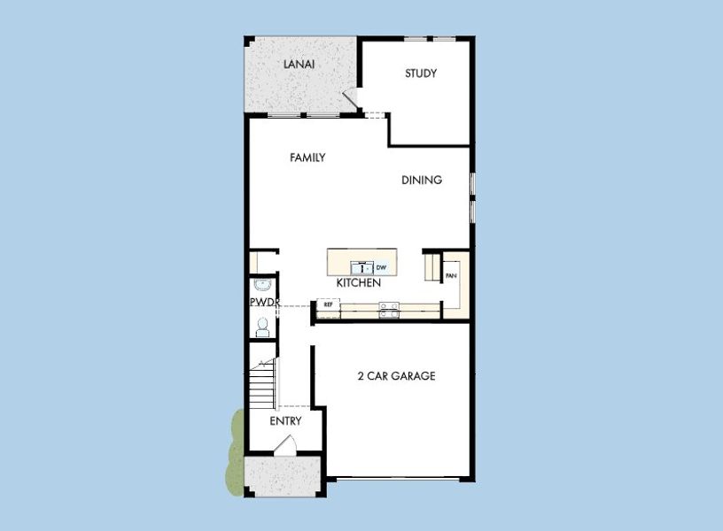 2D floor plan layout for the The Nassau by David Weekley Homes in Persimmon Place – Garden Series, Wesley Chapel, FL (Image 3).